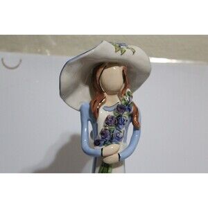 Blue Sky Ceramics Treasured Generation Lady Blue/Lavender 2002 13” Tea Light